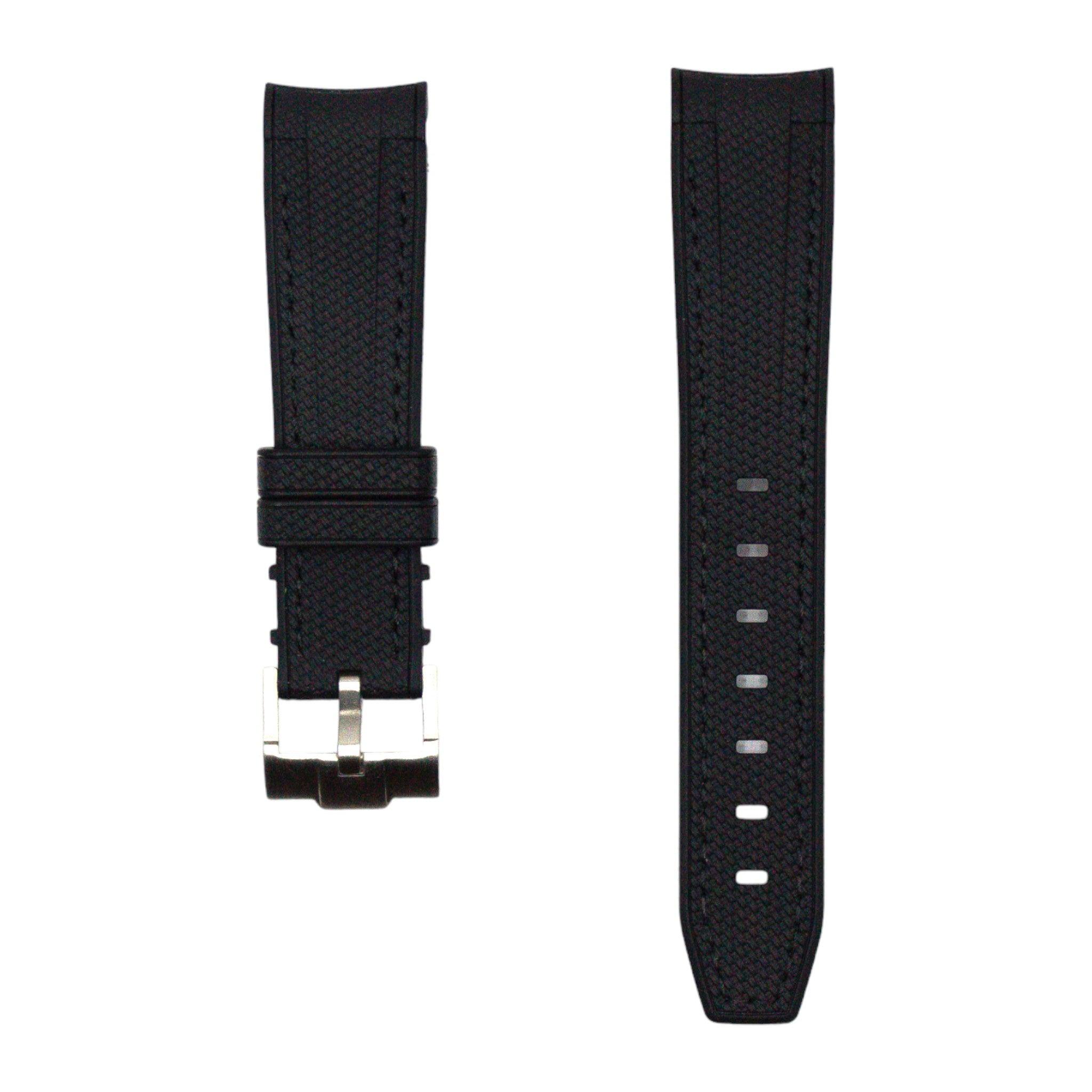 Gummi Klockarmband till Omega X Swatch - Svart - STRAPIT